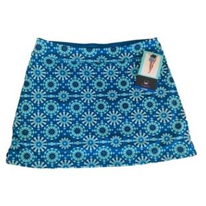 Tranquility by Colorado Clothing Skort Blue Ocean Flower Active Skort Large NEW
